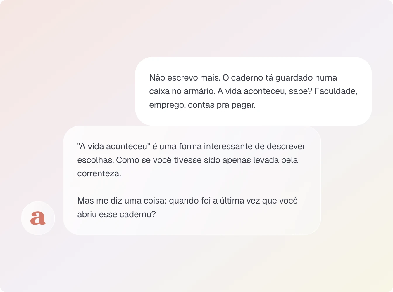 Example conversation in the Amia app